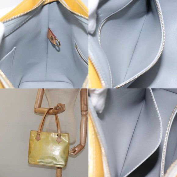 LOUIS VUITTON Monogram Vernis Houston Hand Bag Gris M91053 LV Auth 117329 - Picture 12 of 14